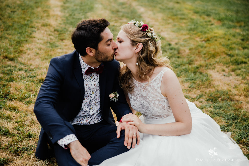 Couple de mariés au château de Launac