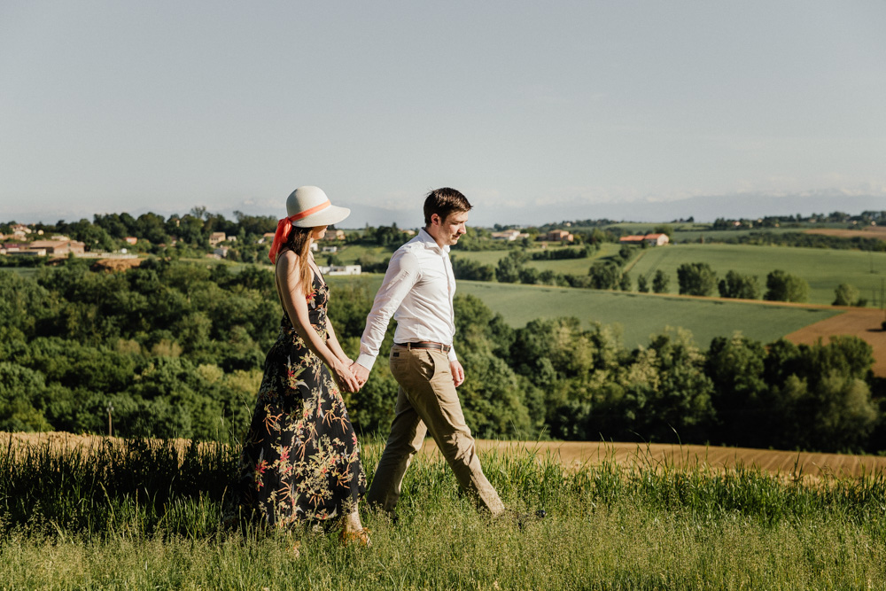 photo de couple champêtre à Toulouse