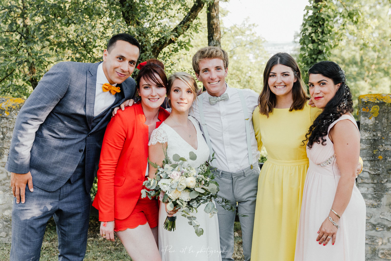 Photo de groupe de mariage